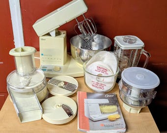 Vintage Oster Designer Kitchen Center uit de jaren 70, elektrisch apparaat voor voedselbereiding met 10 snelheden