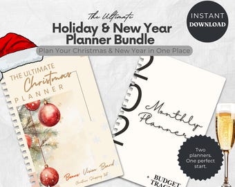 Holiday & New Year Planner Bundle | Christmas, 2026 Monthly (Printable PDF)