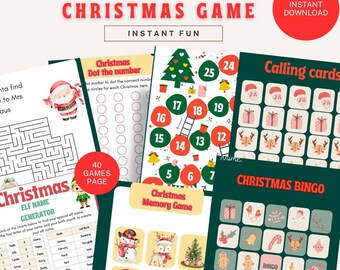 Ultimate Christmas Games Bundle – 40+ Fun Printable Family Activities, Bingo, Mazes, Coloring & Memory Games