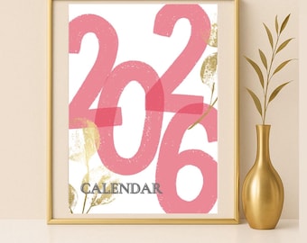 2026 Minimalist Calendar: Beige & Cream, Motivational Quotes (PDF)
