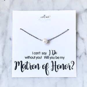 Matron of Honor Gift Bridesmaid Proposal Pearl Necklace Maid of Honor Bridesmaid Wedding Party Gift
