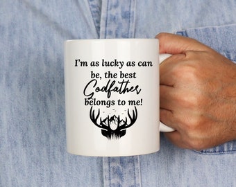 Gift For Godfather, Godfather Gift, Godfather Coffee Mug, Birthday Gift For Godfather, Gifts For Him, Coffee Lover Gift, Hunting Mountain