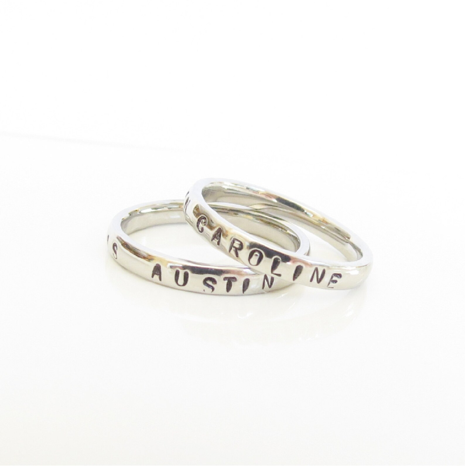 Stacking Ring Personalized Name Ring Stainless Steel Silver - Etsy
