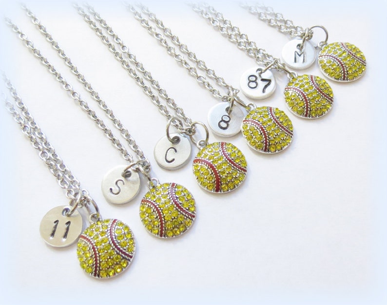Personalized Softball Necklace Jewelry Softball Team Jewelry Etsy