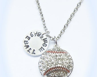 Baseball Mom Necklace, Personalized Baseball Jewelry, Baseball Coach Gift, Softball Necklace