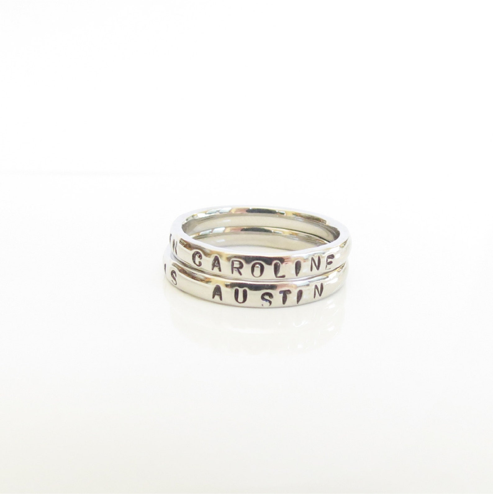 Stacking Ring Personalized Name Ring Stainless Steel Silver - Etsy
