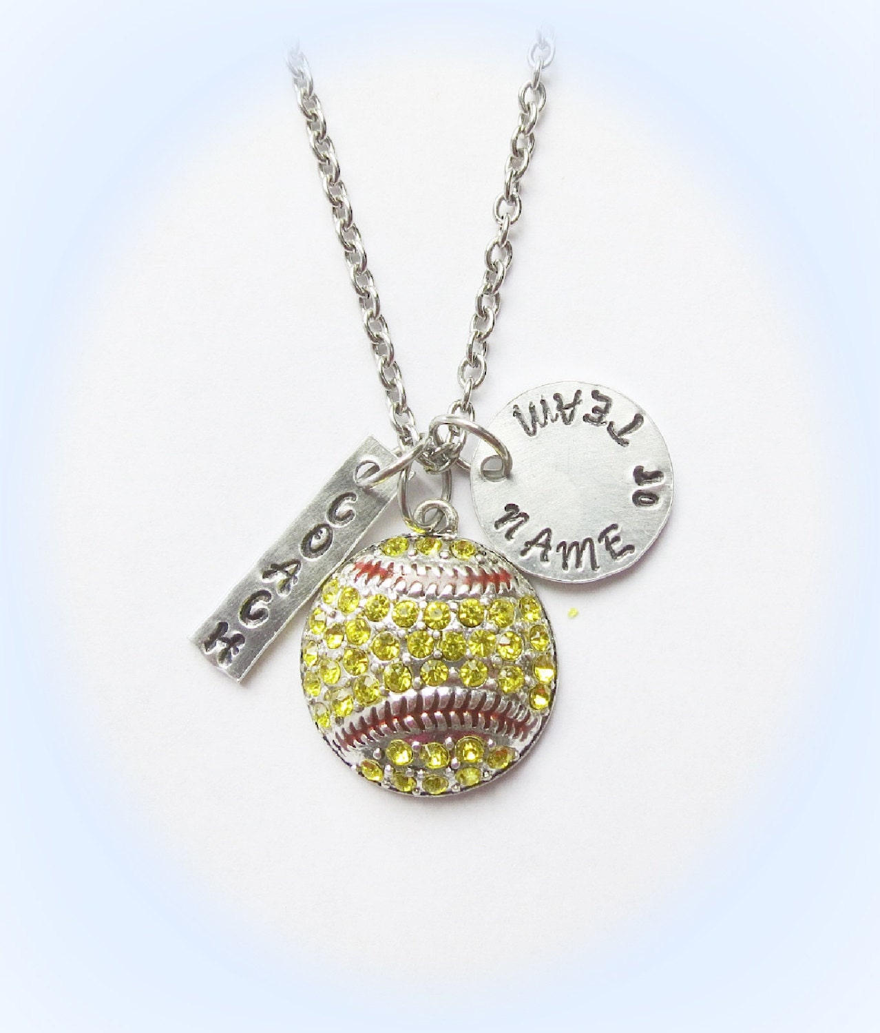 Personalized Softball Coach Necklace Softball Jewelry Etsy