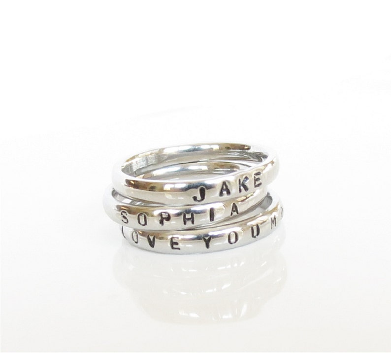 LOVE YOU MORE Stackable Personalized Ring Name Ring Stainless - Etsy
