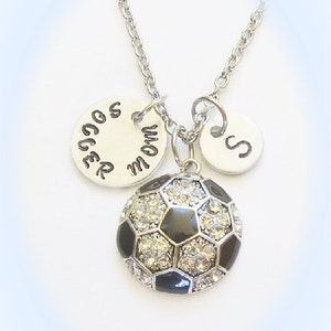Personalized Soccer Mom Initial Necklace, Soccer Jewelry, Soccer Gift, Soccer Coach Gift, Football Necklace