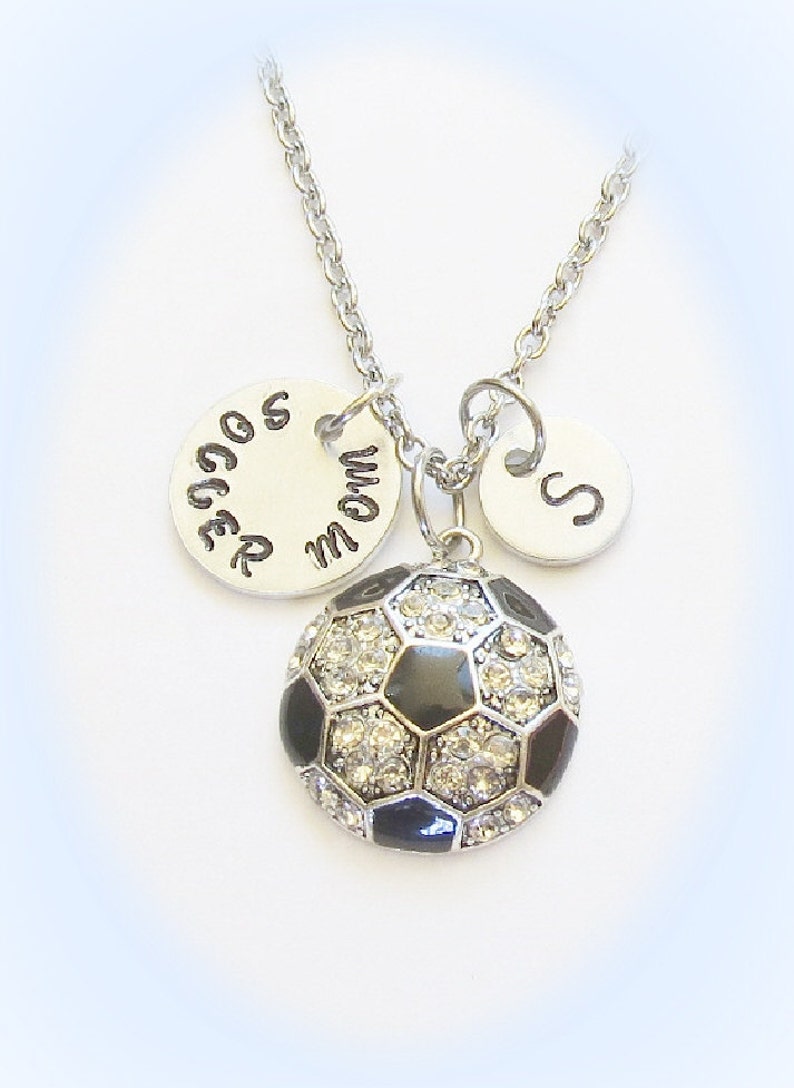 Soccer mom charm silver handmade Initial Letter monogram Necklace pendants Soccer mom charm silver handmade Initial Letter monogram Necklace pendants