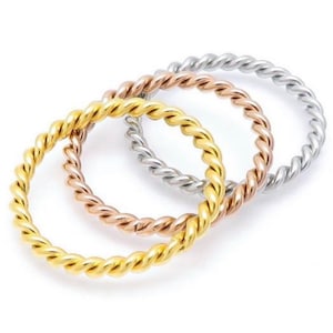 Gold Stacking Rings, Name Ring, Gold Stackable Rings, Mother&#39;s Ring,  Rose Gold Stackable  Ring Gift, Gold Name Ring Set