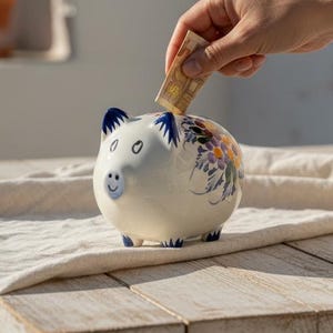 Hucha de cerámica pintada a mano – Hucha de arte popular portugués