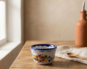 Hand-Painted Faience Mini Bowl – Portuguese Ceramic Pottery, 7cm