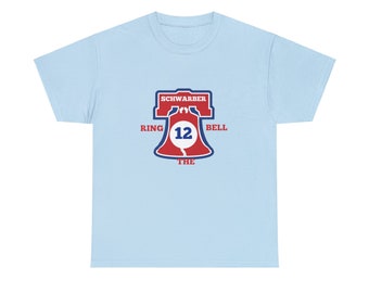 Unisex Livnsol Baseball Heavy Cotton Tee Phillies, Philadelphia, World Series Opening Day, Ring The Bell, Home Team, 215, Powder Blue, Bell