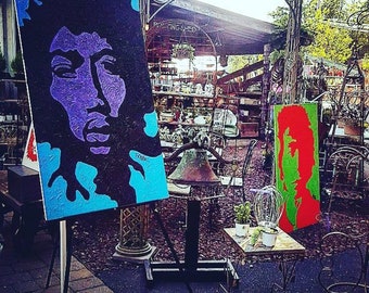 Hendrix, Jimi Hendrix, Woodstock, Original Art, Classic Rock, Purple Haze, The Jimi Hendrix Experience, Original Painting, Prints, Music