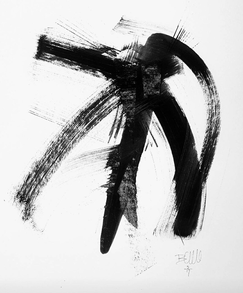 Indian Ink Abstract Painting, Contemporary Wall Art (18x24) - Etsy UK