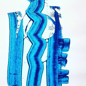 Acrylic Paint, Handmade Contemporary Art, Paint, Blue Paint, Expressionalism, Urban Artist, Artistic, Gift, Wall Art, Expression, Paper