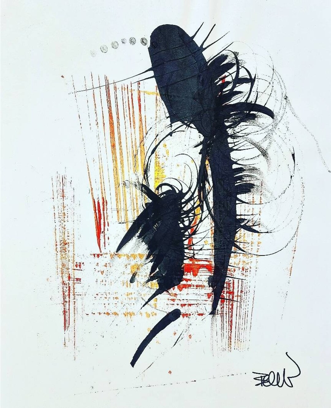 Abstract Painting, Abstract, Music, Musical Group, Indian Ink, Handmade