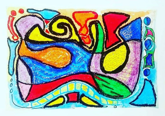 Oil Pastel Abstract Art