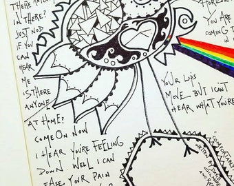 Pink Floyd, Comfortably Numb, Mixed Media, Micro Pen