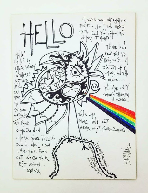 Pink Floyd, Comfortably Numb, Mixed Media, Micro Pen