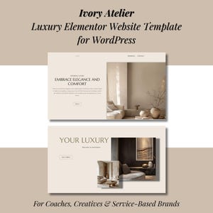 Elementor Website Template Elfenbein Atelier | One Page Portfolio für Kreative, WordPress