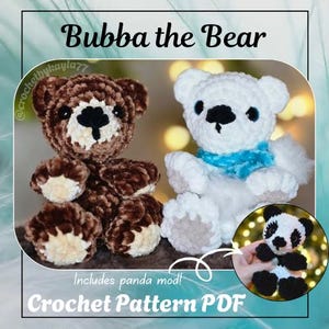 Patrón de crochet del oso Bubba en PDF