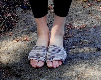 Hand Knit Wool Toe Socks: Flip Flop Pedicure Socks