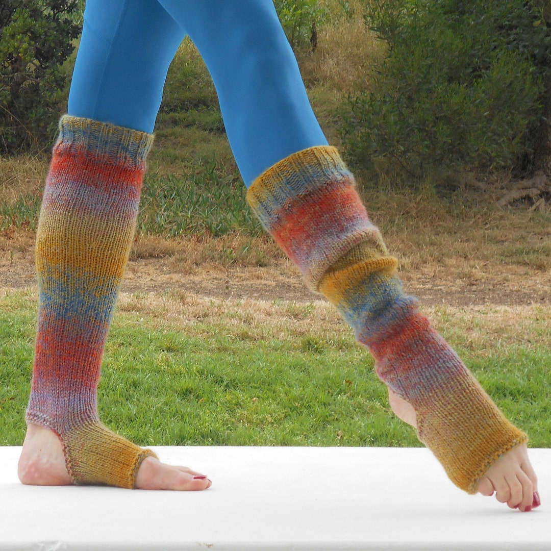 Hand Knit Stirrup Leg Warmers: Yoga Pilates Dance Socks - Etsy