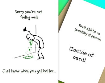 Lustige Gute Besserung Karte | Sarkastischer Humor (Digitaler Download)
