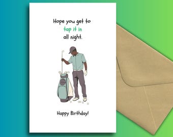 Lustige Golf Geburtstagskarte: Freches Wortspiel, Over The Hill Golfer
