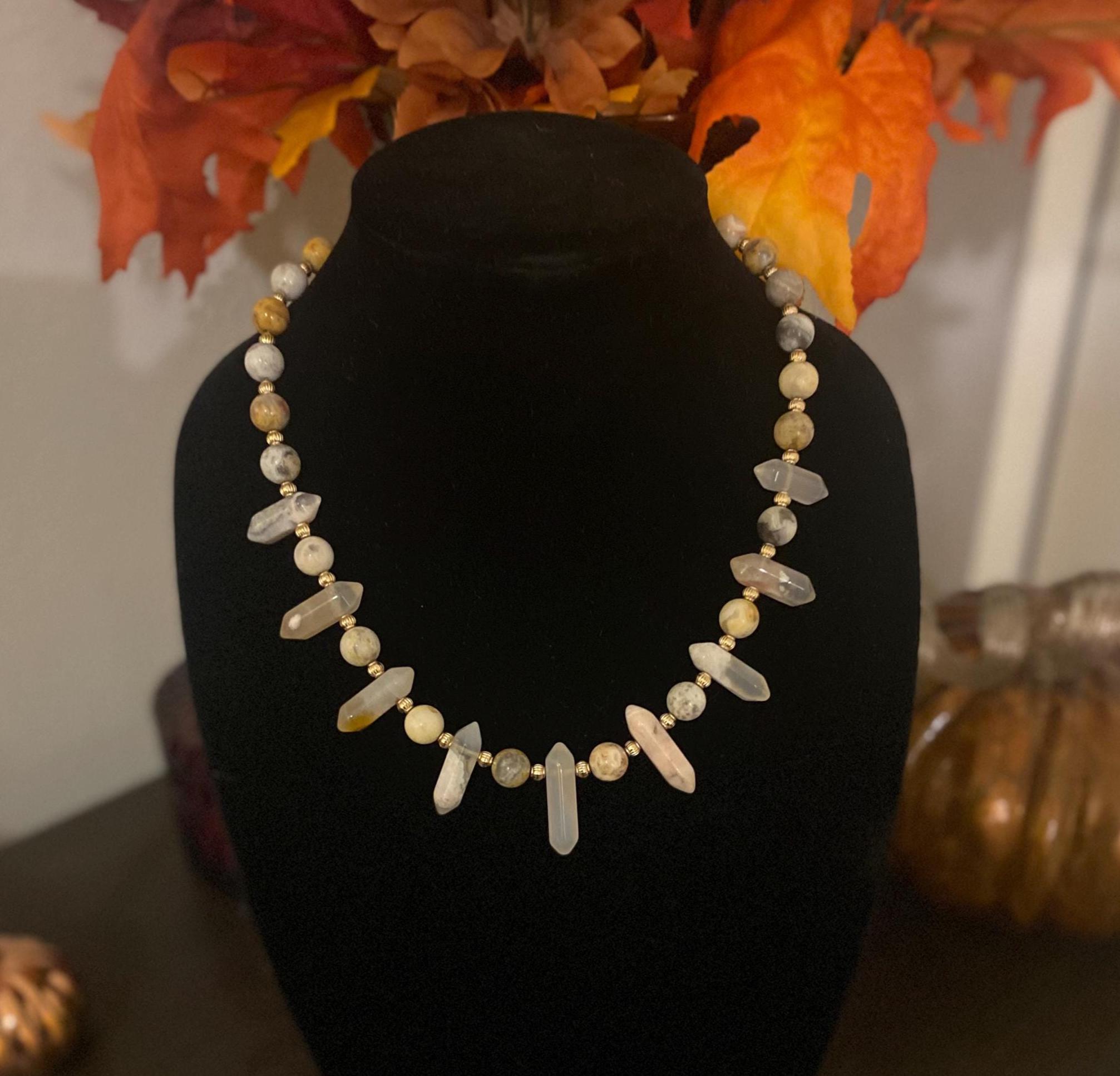 Crazy Lace Agate Statement Necklace - Etsy