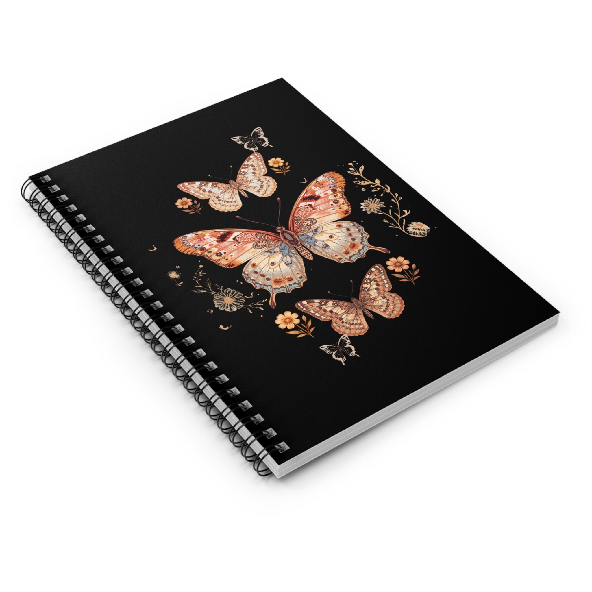 Vintage Butterfly Illustration Spiral Notebook | Ruled Journal - Etsy