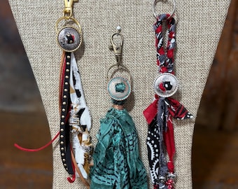Handmade Concho Bandana Purse Backpack Charm Keychain