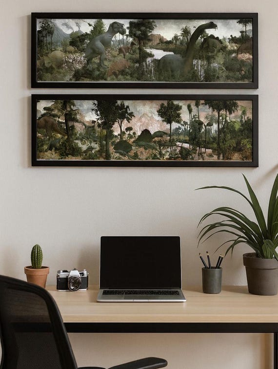 Póster Mural Raro 'Era De Los Reptiles' De Zallinger – Enmarcado, Para Clase O Colección