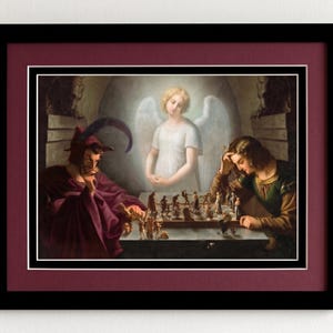 The Devil's Chess Game: Retzsch's Allegory of the Soul Framed Print