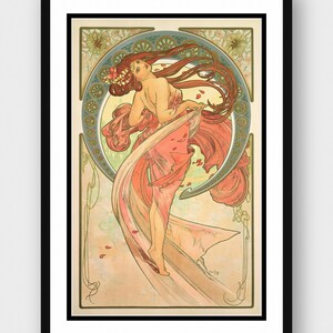 Dance” (La Danse) by Alphonse Mucha Print Framed Poster