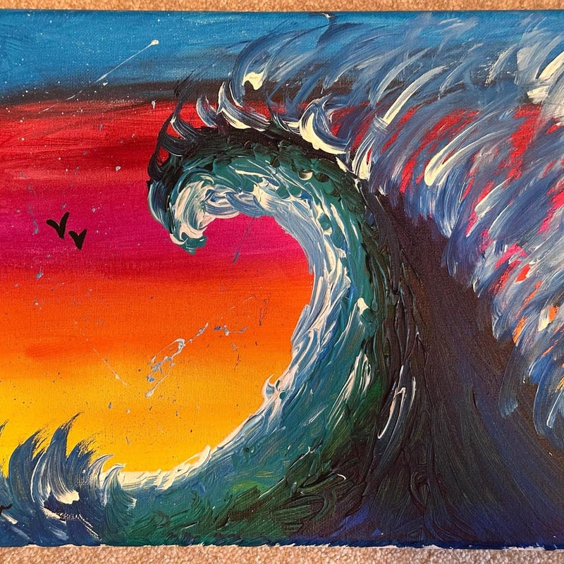 Wave Acrylic Paintings - Etsy
