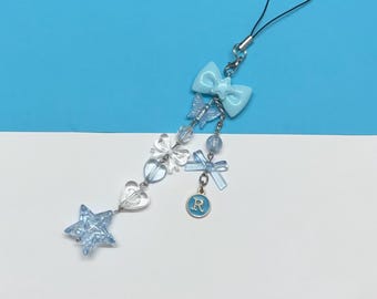Initial Phone Charm | Blue Accessory | Y2k Phone & Bag Accessories Personalized Gifts