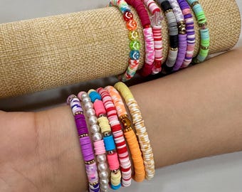 Colorful personalized clay beads bracelet | 40 colors | Summer gifts ideas