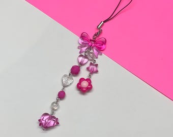Initial Phone Charm | Hot Pink Accessory | Y2k Phone & Bag Accessories Personalized Gifts