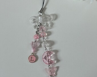 Initial Phone Charm |  Pink Accessory | Y2k Phone & Bag Accessories Personalized Gifts
