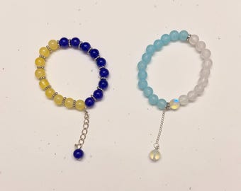 Y2K beaded bracelets | Teenager gifts | Blue and Yellow bracelets | Cute accessories