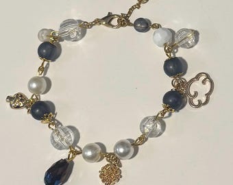 Black charm bracelet | Y2k bracelets | Birthday gift ideas | Gold bracelet