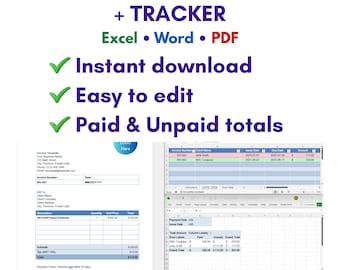 Modello di fattura e strumento di monitoraggio dei pagamenti per piccole imprese - Download in Excel, Word e PDF