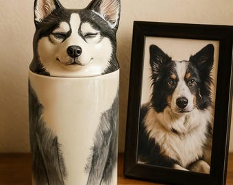 パーソナライズされた犬の骨壷 – 手作りの陶器製ペットメモリアル記念品ボックス（名前入れオプション付き） | オーダーメイド