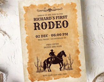 1st Birthday Invitation Rodeo (Digital Download)