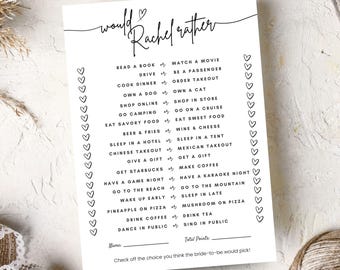 Spel vrijgezellenfeest: wil ze liever sjabloon (bewerkbaar op canvas)