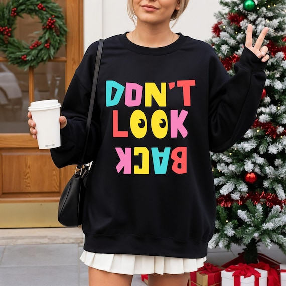 Funny sweatshirt | colorful cool retro typography, playful smiley eyes