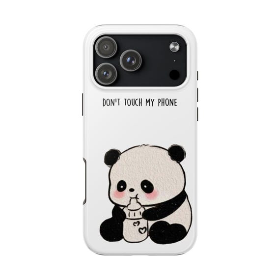 Panda Phone Case | Cute Cartoon Panda, Neutral Background